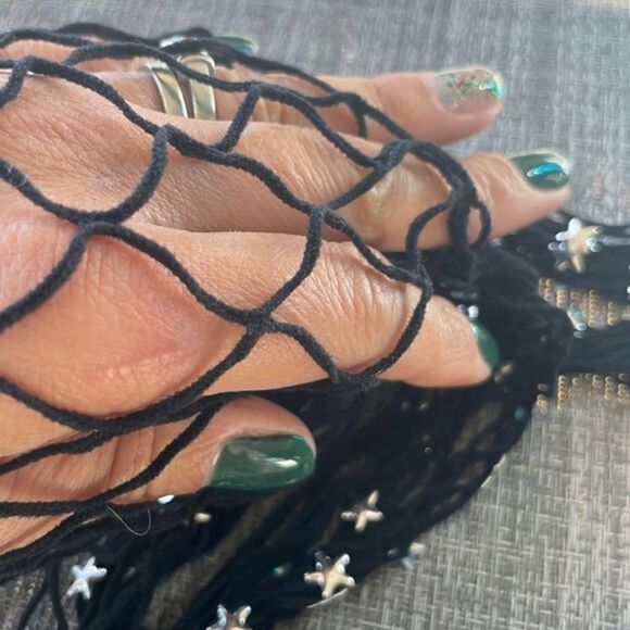 Free People Black Starstruck Fishnet Stockings Size M/L - Picture 7 of 8